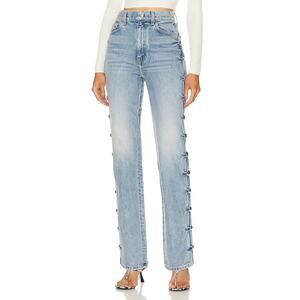 Khaite 'Studded' Blue Cotton Danielle Pant Size 26